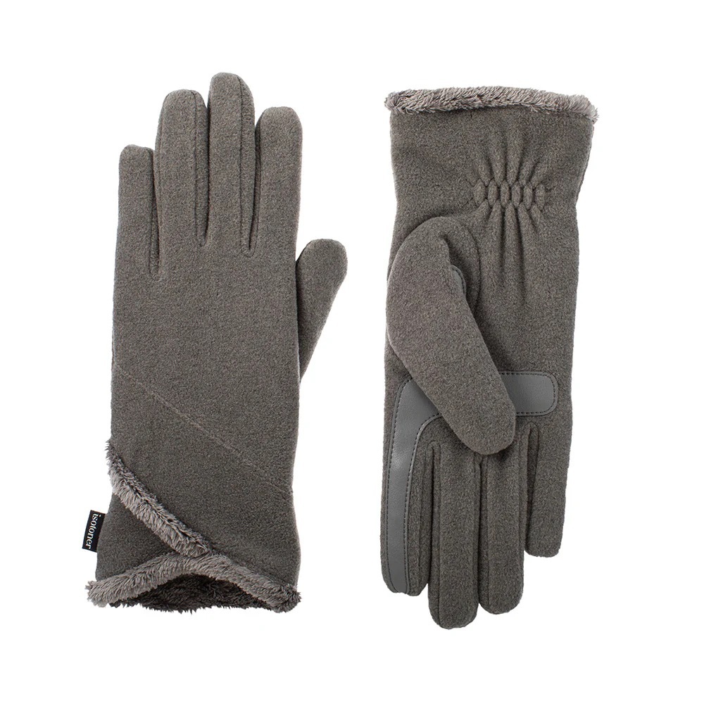 NWT! Isotoner Gray Fleece Gloves women’s